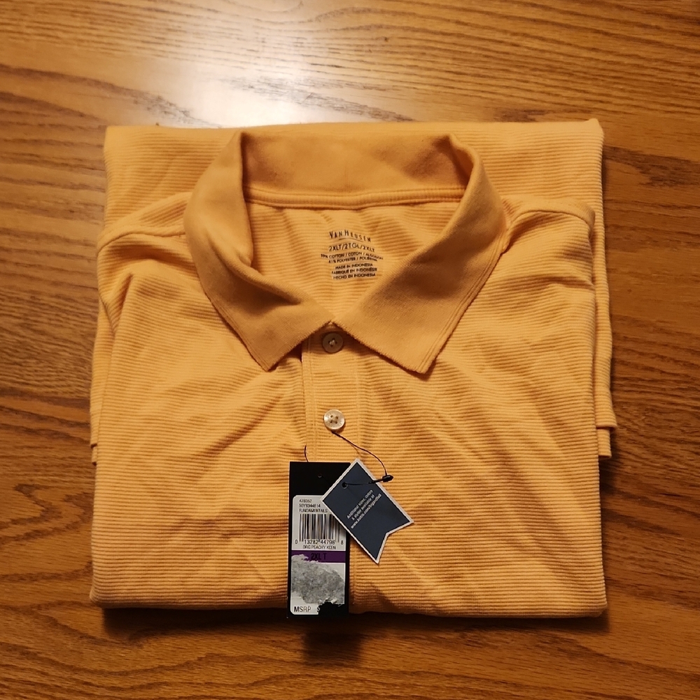 Van Huesen Men's Polo in Peach